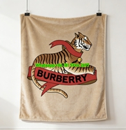 Burberry Tiger Flannel Sofa Throw Blanket for Wall Decor B056